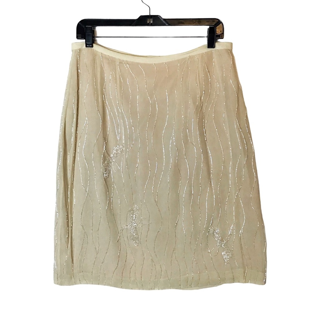 Vintage Rickie Freeman Silk Beaded Skirt